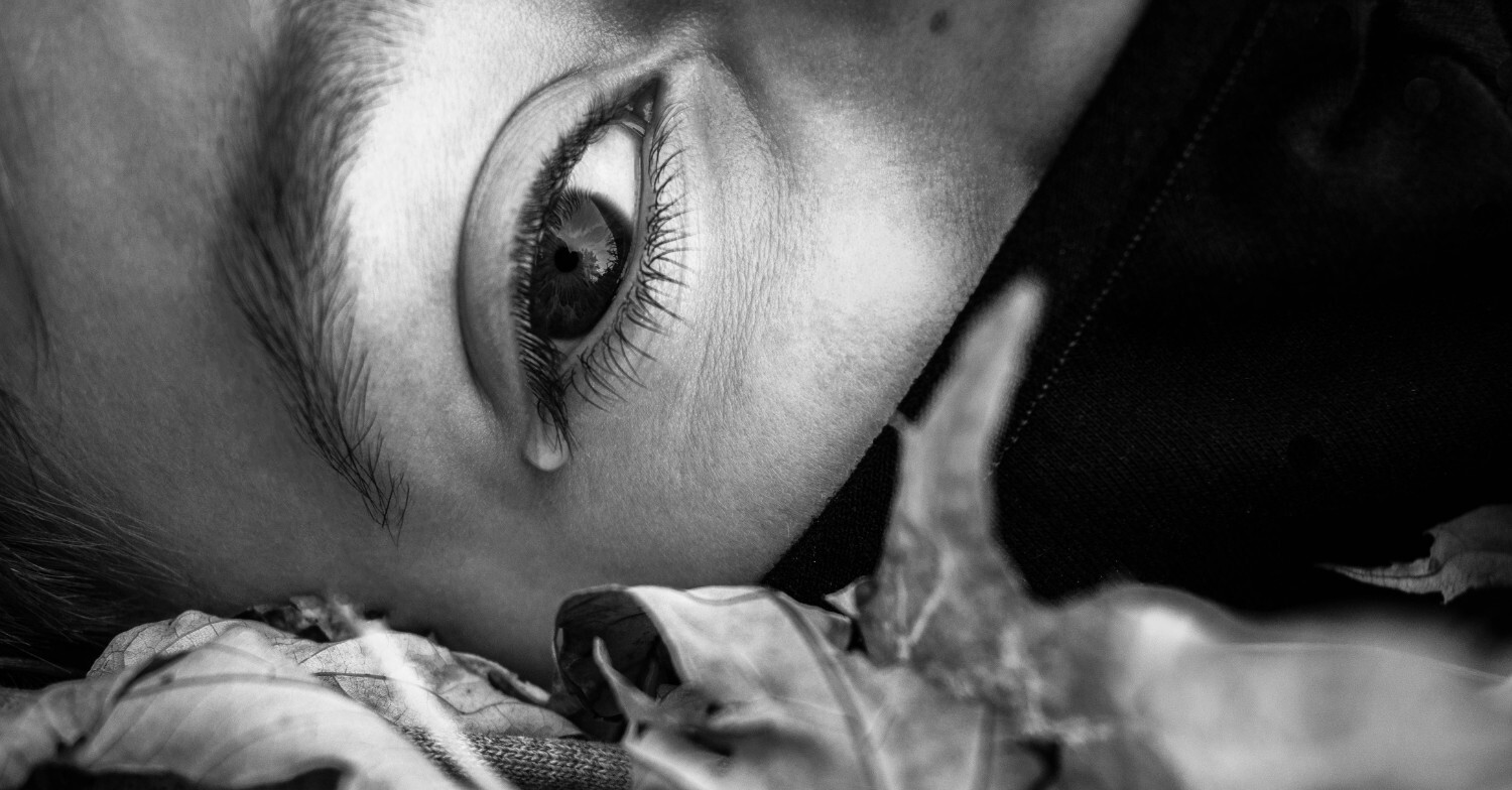 Woman healing by releasing tears